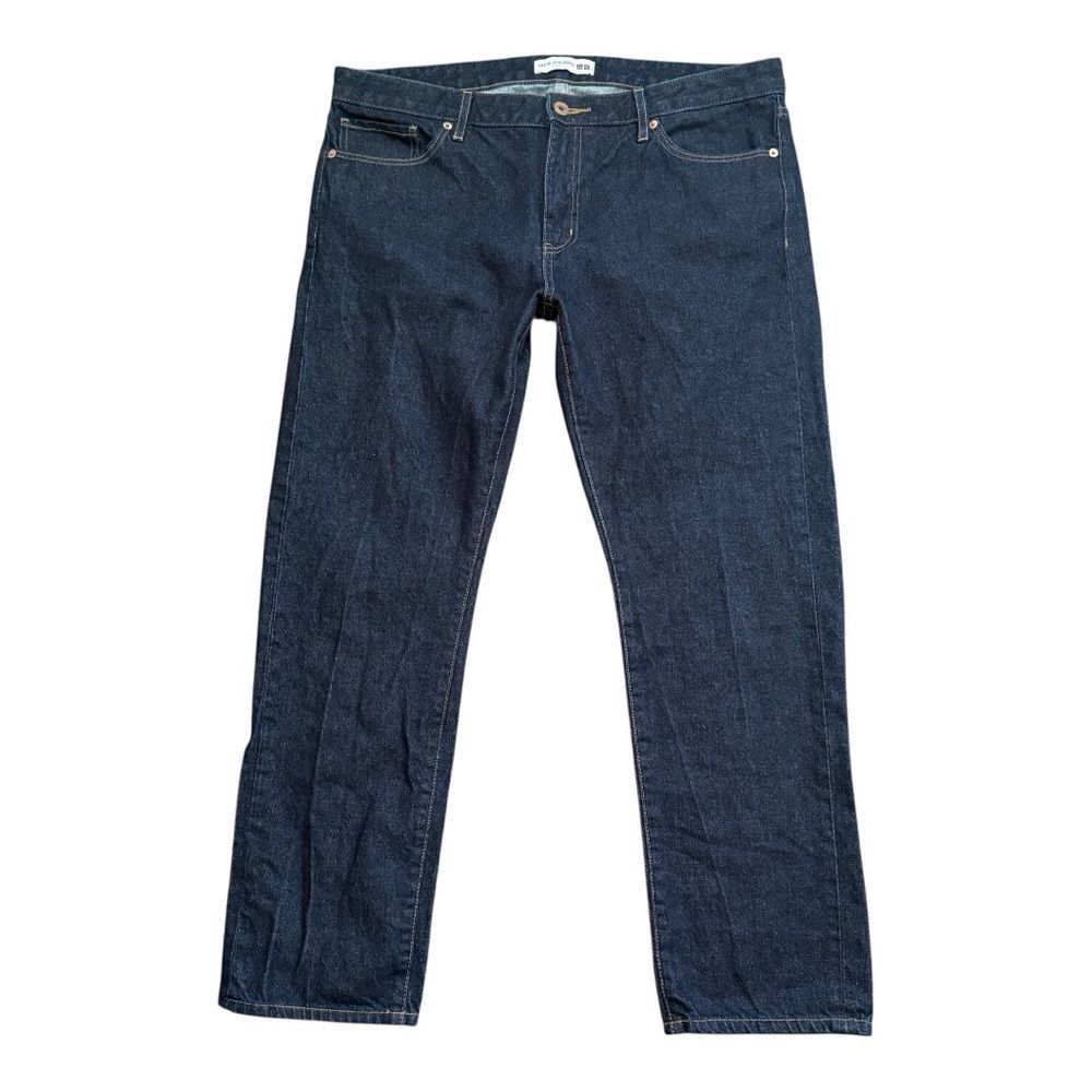 Uniqlo Ines De La Fressange Slim Straight Jeans 100% Cotton Dark Wash 32"